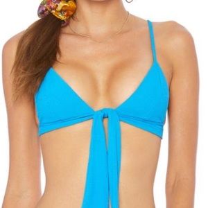 ELLEJAY Izzy Bikini top with Tie Front Blue Size S